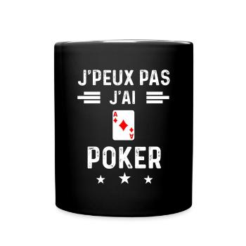 cartes je peux pas j'ai poker - Mug uni - noir - Devant