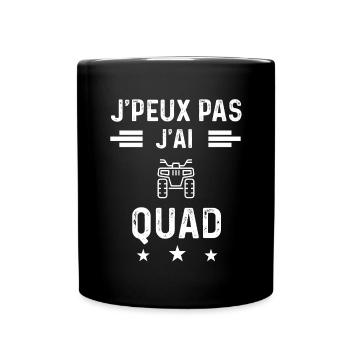 véhicule je peux pas j'ai quad - Mug uni - noir - Devant