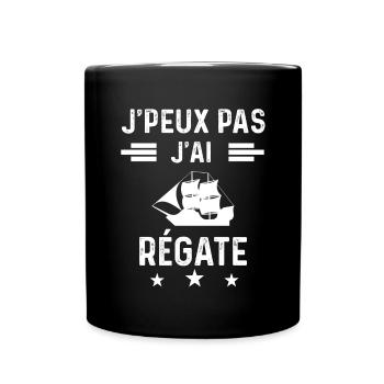bateau je peux pas j'ai régate - Mug uni - noir - Devant