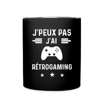 gameur je peux pas j'ai rétrogaming - Mug uni - noir - Devant