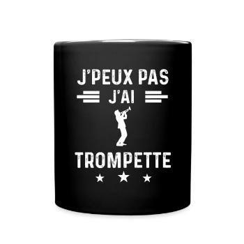 trompettiste je peux pas j'ai trompette - Mug uni - noir - Devant