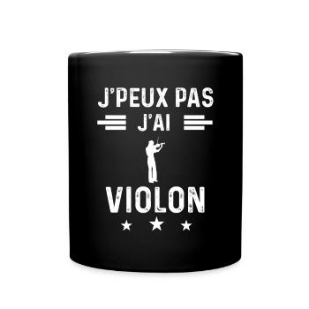 violoniste je peux pas j'ai violon homme - Mug uni - noir - Devant