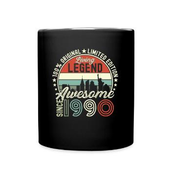 Né en 1990 32ème anniversaire Cadeau New York - Mug uni - noir - Devant