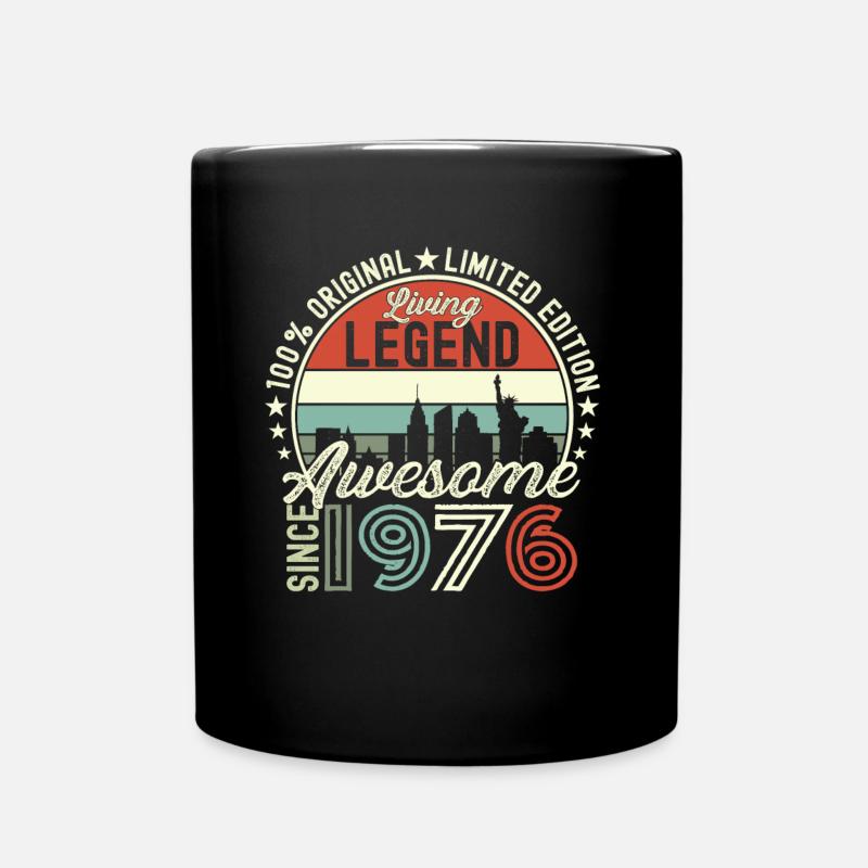 Jahrgang 1976 46. Geburtstag Geschenk New York - Tasse einfarbig - Schwarz