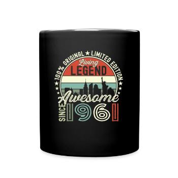 Né en 1961 61ème anniversaire Cadeau New York - Mug uni - noir - Devant