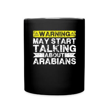Über Araber Sprechen - Tasse einfarbig - Schwarz - Vorne