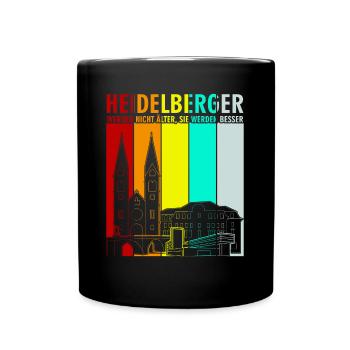 Heidelberg Kirche Heidelberger - Tasse einfarbig - Schwarz - Vorne