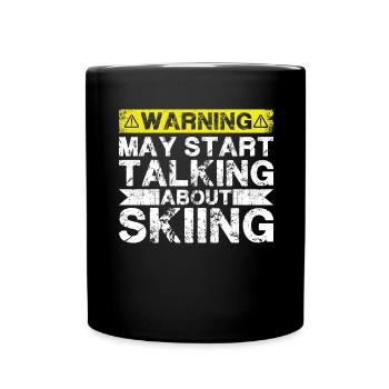 Sprechen Sie Über Ski Skifahren - Tasse einfarbig - Schwarz - Vorne