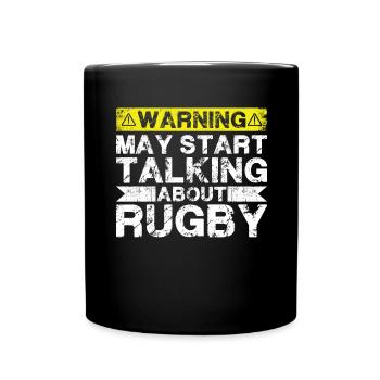 Talk about rugby - Full Colour Mug - black - Front