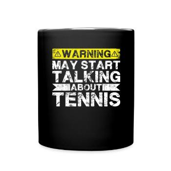 Apropos Tennis - Tasse einfarbig - Schwarz - Vorne