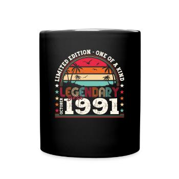 Legendär seit Oktober 1991 31. Geburtstag Geschenk - Tasse einfarbig - Schwarz - Vorne