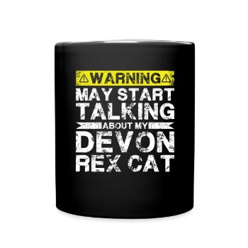 Speaking of Devon Rex Cat - Full Colour Mug - black - Front