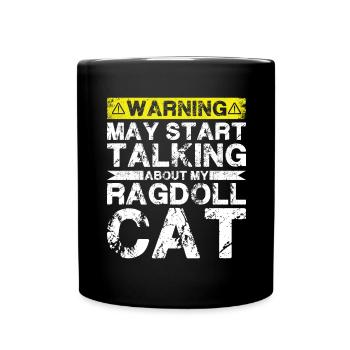 Über Ragdoll Cat Sprechen - Tasse einfarbig - Schwarz - Vorne