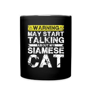 Speaking of Siamese cat - Full Colour Mug - black - Front