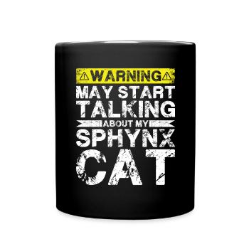 Speaking of Sphynx cat - Full Colour Mug - black - Front