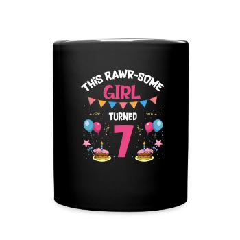 Parasaurolophus Girls Design Birthday Party - Full Colour Mug - black - Front