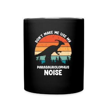 Paläontologie-Lehrer und Parasaurolophus Motif - Tasse einfarbig - Schwarz - Vorne