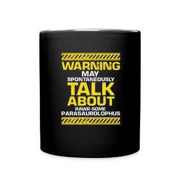 Paläontologie-Lehrer und Parasaurolophus Motif - Tasse einfarbig - Schwarz - Vorne