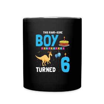 Parasaurolophus Kids Design Dinosaurs - Full Colour Mug - black - Front