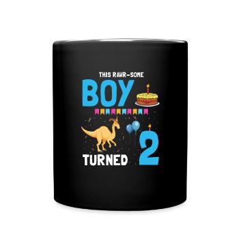 Parasaurolophus Kids Design Dinosaurs - Full Colour Mug - black - Front