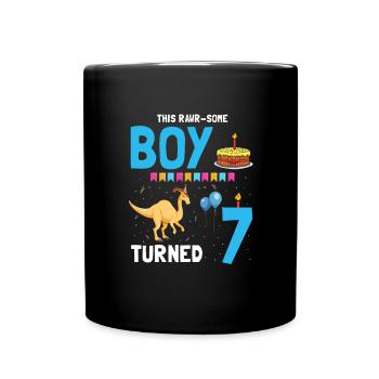 Parasaurolophus Boys Design Birthday Party - Full Colour Mug - black - Front
