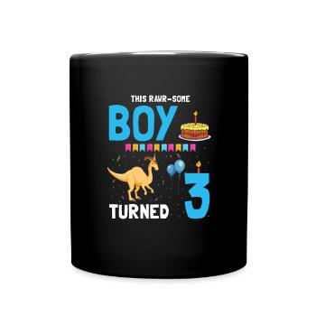 Parasaurolophus Buben Design Geburtstagsparty - Tasse einfarbig - Schwarz - Vorne