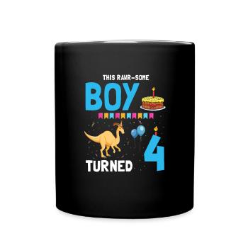 Parasaurolophus Kids Design Dinosaurs - Full Colour Mug - black - Front