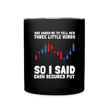 Négociation d'options Cash Secured Puts Future Forex - Mug uni - noir - Devant