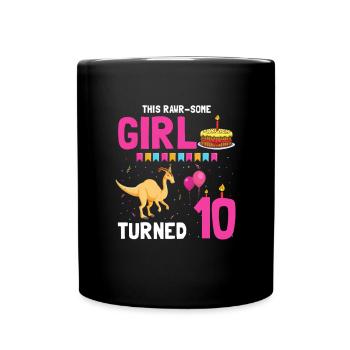 Parasaurolophus Kids Design Dinosaurs - Full Colour Mug - black - Front