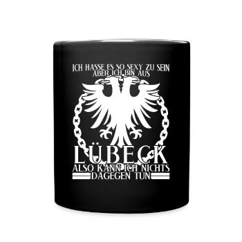Lübeck Witz Lübecker - Tasse einfarbig - Schwarz - Vorne