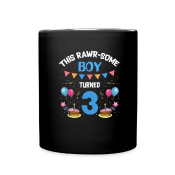 Parasaurolophus Kids Design Dinosaurs - Full Colour Mug - black - Front