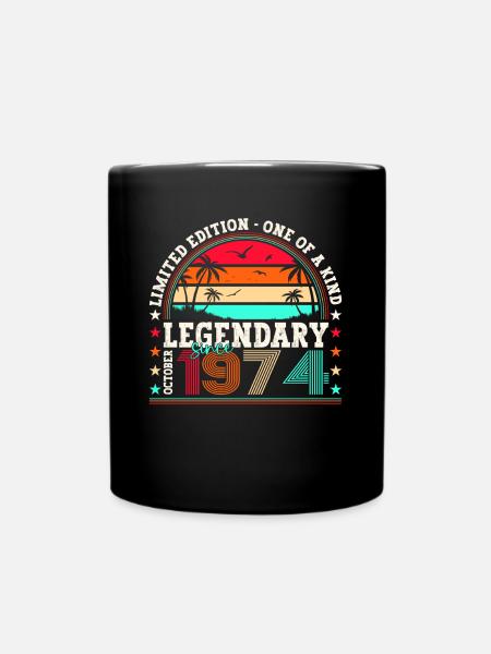 Légendaire depuis octobre 1974 cadeau de 48e anniversaire - Mug uni - noir