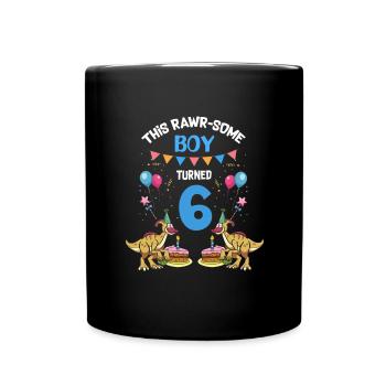 Parasaurolophus Boys Design Birthday Party - Full Colour Mug - black - Front