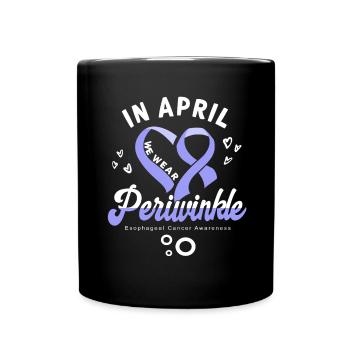 Cancer de l’œsophage du ruban de pervenche en avril - Mug uni - noir - Devant