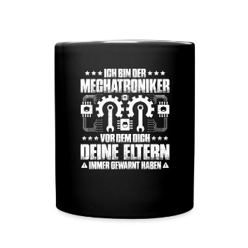 Mechatroniker Mechatronik Mechatronics Engineer - Tasse einfarbig - Schwarz - Vorne