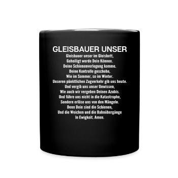 Gleisbauer Schienenarbeiter Gleisbau Track Laborer - Tasse einfarbig - Schwarz - Vorne