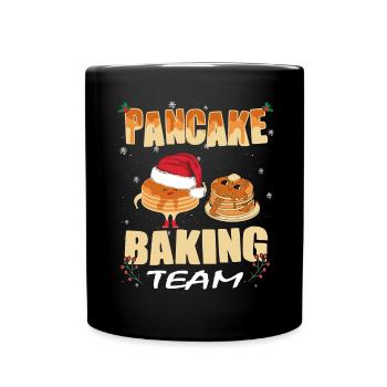 Weihnachtspfannkuchen Pancake Backen - Tasse einfarbig - Schwarz - Vorne