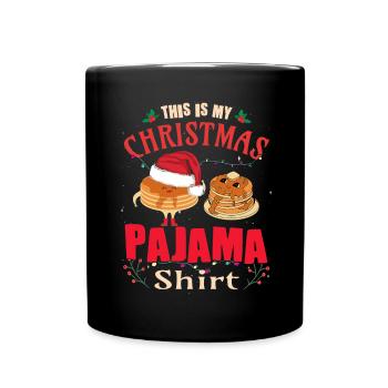 Weihnachtspfannkuchen Christmas Pajama - Tasse einfarbig - Schwarz - Vorne