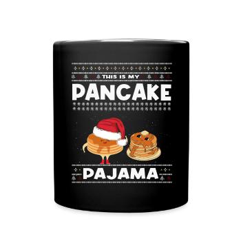 Weihnachtspfannkuchen Pajama - Tasse einfarbig - Schwarz - Vorne