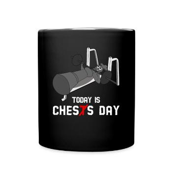 Bodybuilder Schach Fitness Strongman - Tasse einfarbig - Schwarz - Vorne
