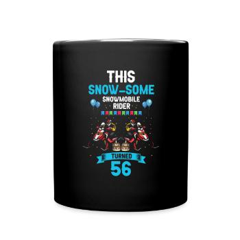 Snowmobile design for skidoo riders birthday - Full Colour Mug - black - Front