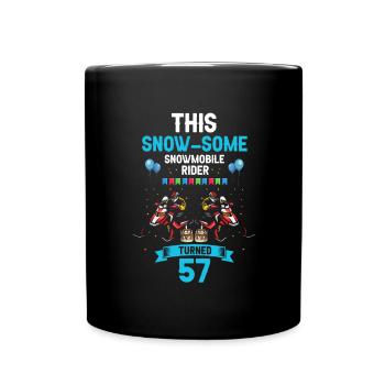 Snowmobile design for skidoo riders birthday - Full Colour Mug - black - Front