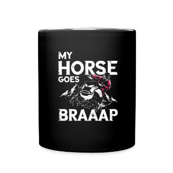 Snowmobiler and snowmobile design - Full Colour Mug - black - Front