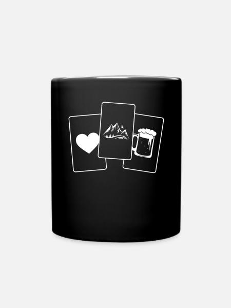 Herz - Bier - Berg - - Tasse einfarbig - Schwarz