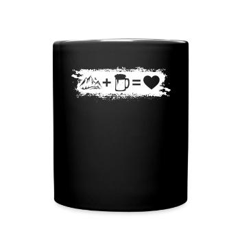 Grunge Rectangle - Heart - Beer - Mountain - - Full Colour Mug - black - Front
