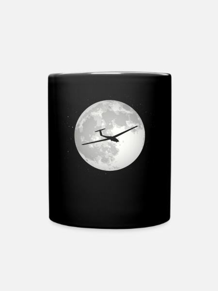 Vollmond - Segelflugzeug - - Tasse einfarbig - Schwarz