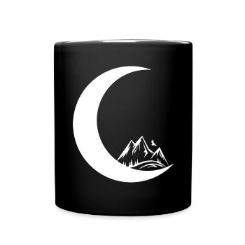 Mondsichel - Berg - - Tasse einfarbig - Schwarz - Vorne