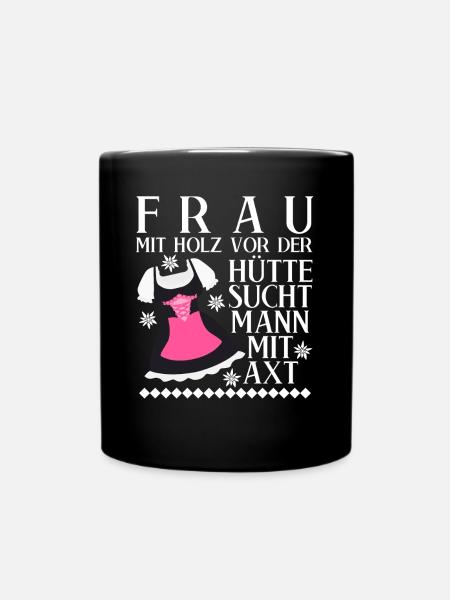 Single Frau Dirndl Alleinstehend - Tasse einfarbig - Schwarz