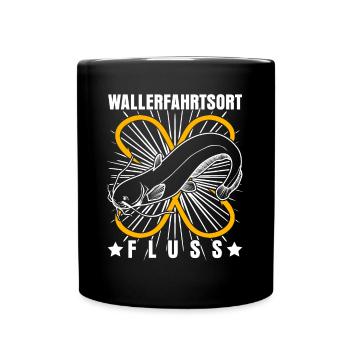 Angler Fluss Waller Angelsport Angeln - Tasse einfarbig - Schwarz - Vorne
