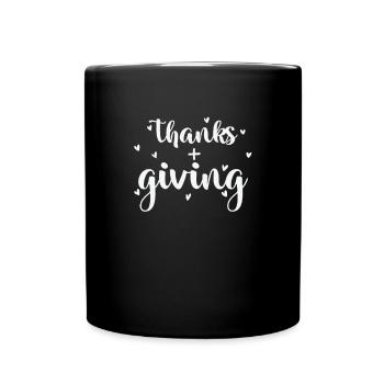 Thanks + Giving USA America Holiday - Full Colour Mug - black - Front